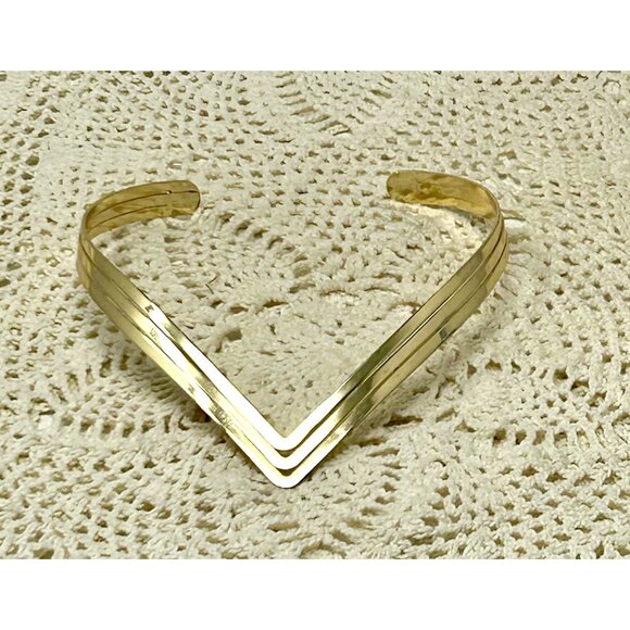 Gold-Tone Chevron Collar Necklace - Picture 2 of 7